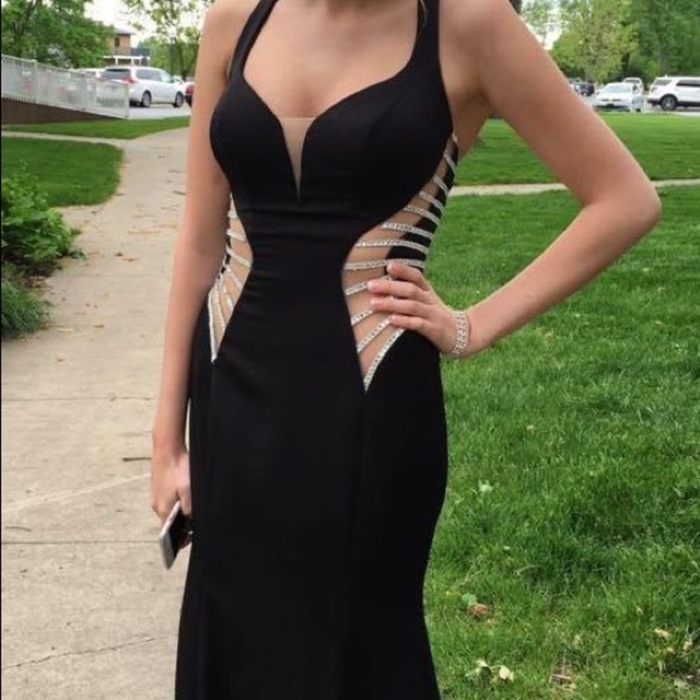 La Femme Black Formal Dress